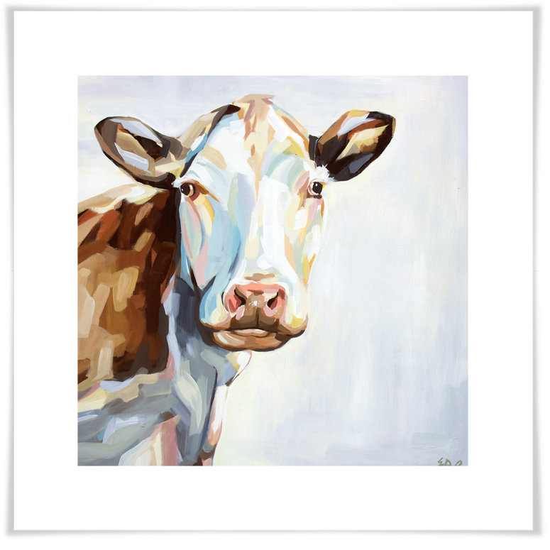 Greenbox Art Farm Cow By Emily Drummond Print Of Painting On