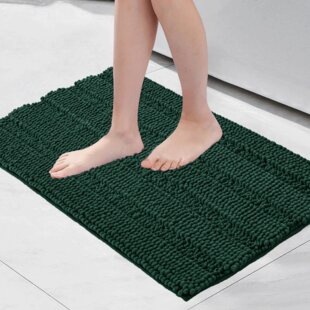 Non-Slip Dusty Mint Memory Foam Bathroom Mat/rug: Tiles Design Absorbent Soft 