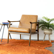 light tan leather accent chair