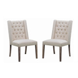 Tufted Upholstered Side Chair in Beige (Set of 2) by Coaster