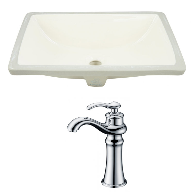 American Imaginations Ceramic Rectangular Undermount Bathroom Sink With Faucet And Overflow Wayfair