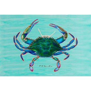 Blue Crab Kitchen Decor Wayfair Coastal Blue Crab Graphic Art