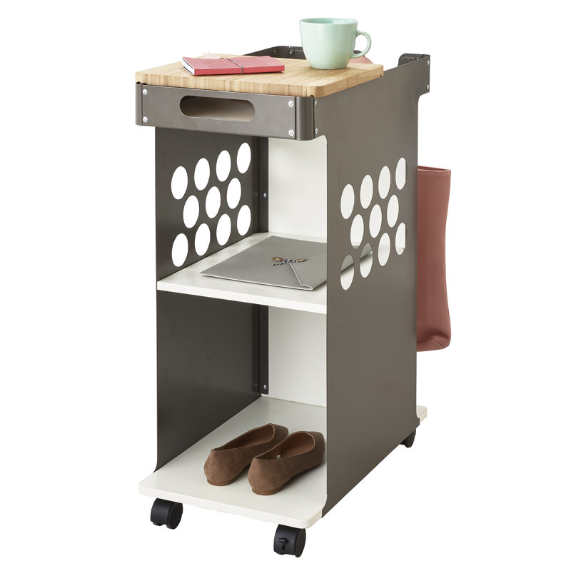 Safco Products Mini Rolling 2 Compartment Laptop Storage Cart