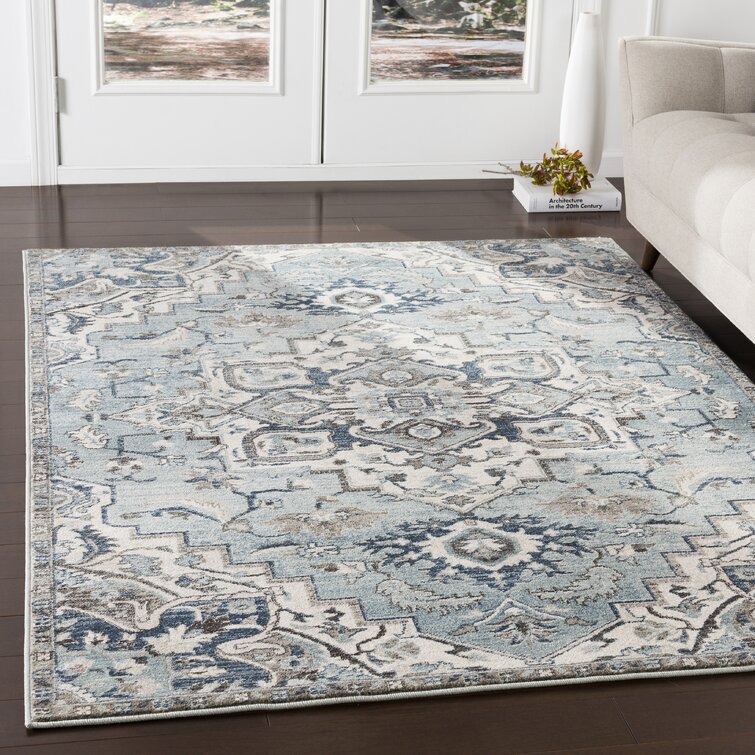 Lark Manor Minneapolis Oriental Navy/Gray Area Rug & Reviews | Wayfair