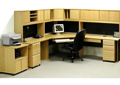 Office Modulars Corner Executive Desk With Hutch Rush Furniture