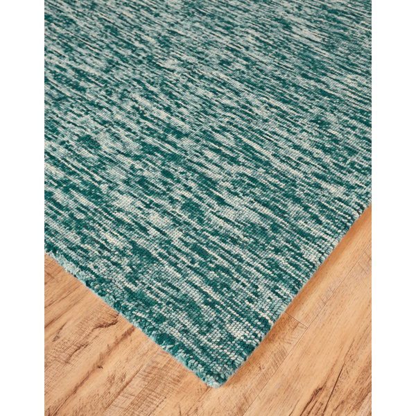 Breakwater Bay Isabela Abstract Handmade Tufted 2 X 3 Wool Teal Area Rug Wayfair