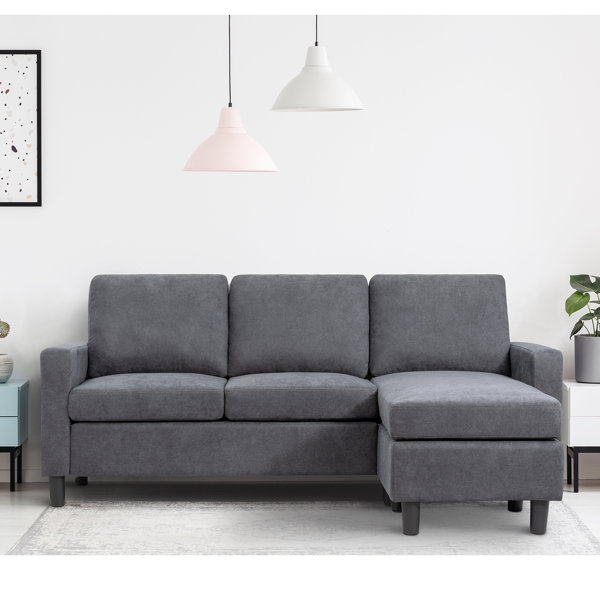 Ebern Designs Andrey 77 55 Reversible Sofa Chaise With Ottoman Reviews