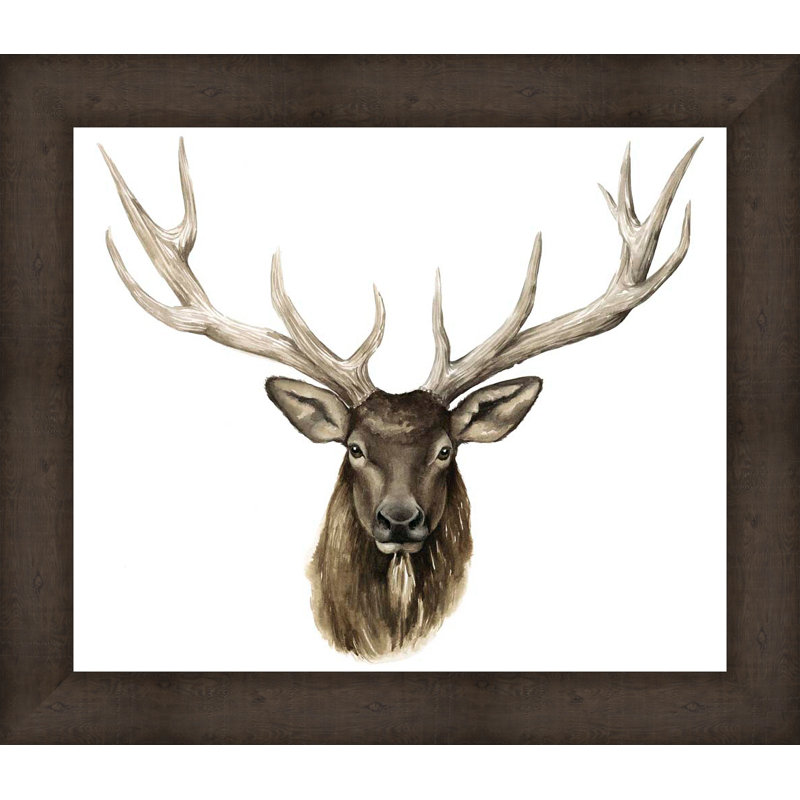 Ashton Wall Decor Llc Custom Single Elk Framed Painting Print On