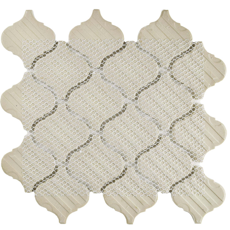 Elitetile Retro 2 87 X 3 06 Porcelain Lantern Mosaic Tile In Retro 2 87 X 3 06 Porcelain Lantern Mosaic Tile In Glossy White