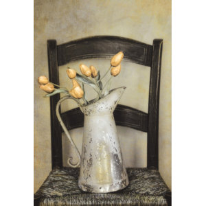 'Tulips and Watering Cans' Graphic Art on Wrapped Canvas
