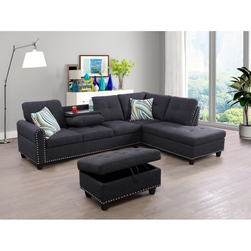 Red Barrel Studio Lovis 97 2 Wide Corner Sectional With Ottoman Wayfair
