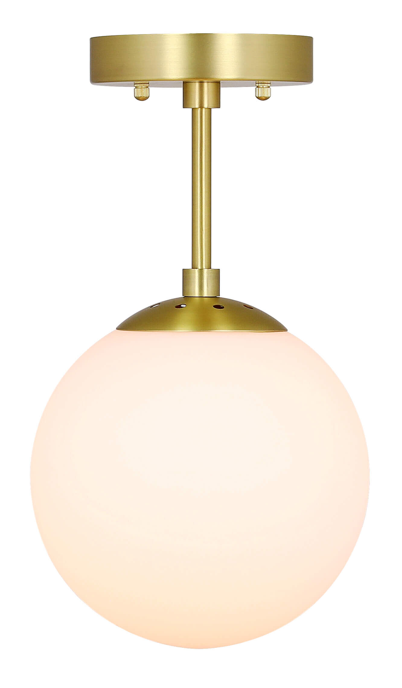 simple globe semi flush mount