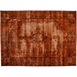 One-of-a-Kind Vintage Hand-Knotted Orange Area Rug
