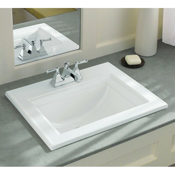 memoirs® ceramic rectangular drop-in bathroom sink with overflow