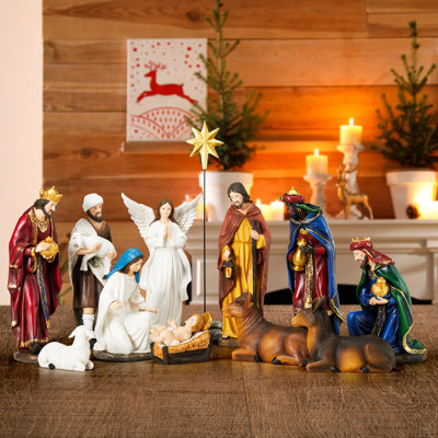 The Holiday Aisle® 13 Pieces Christmas Nativity Sets Table Decor ...