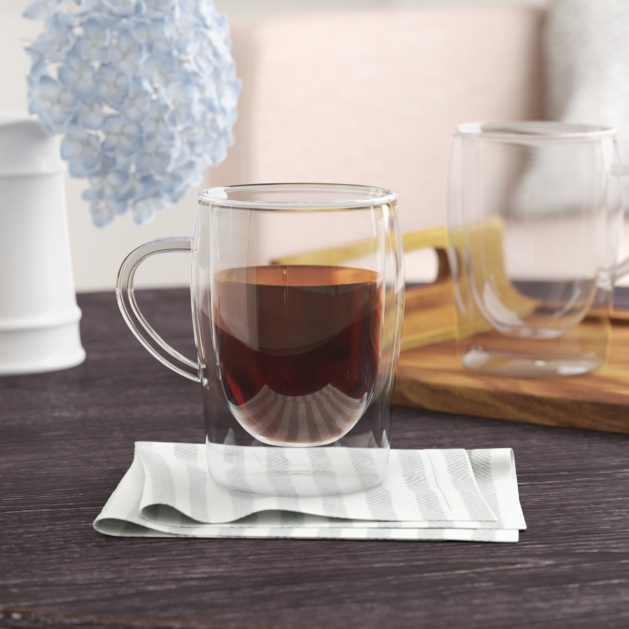 clear double wall coffee mugs