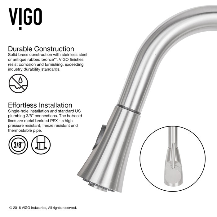 Vigo Mercer 32 L X 19 W Undermount Kitchen Sink With Faucet