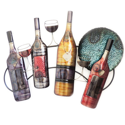 Wine Bottles and Glasses Wall Decor Charlton Home