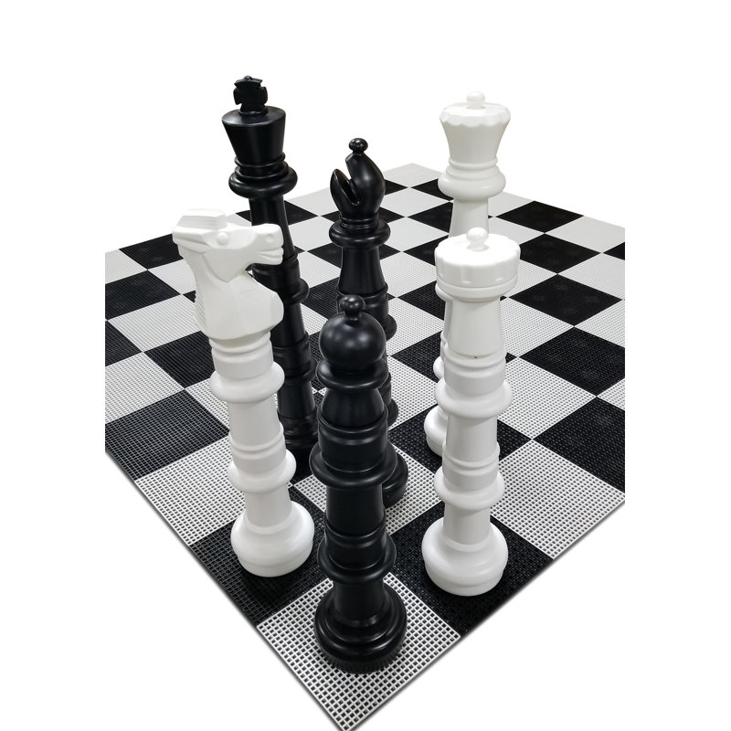 Megachess 4 Tall Giant Chess Set With Checkers And Hard Plastic Board Wayfair