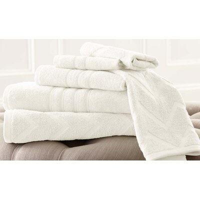 6 Piece 100% Cotton Towel Set The Twillery Co. Color: White