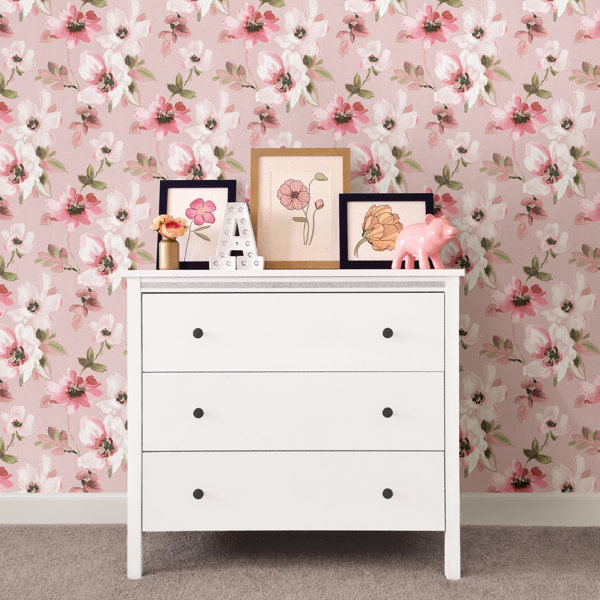 Blush Pink Flower Wallpaper Wayfair
