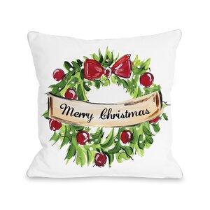 Christmas Wreath Throw Pillow
