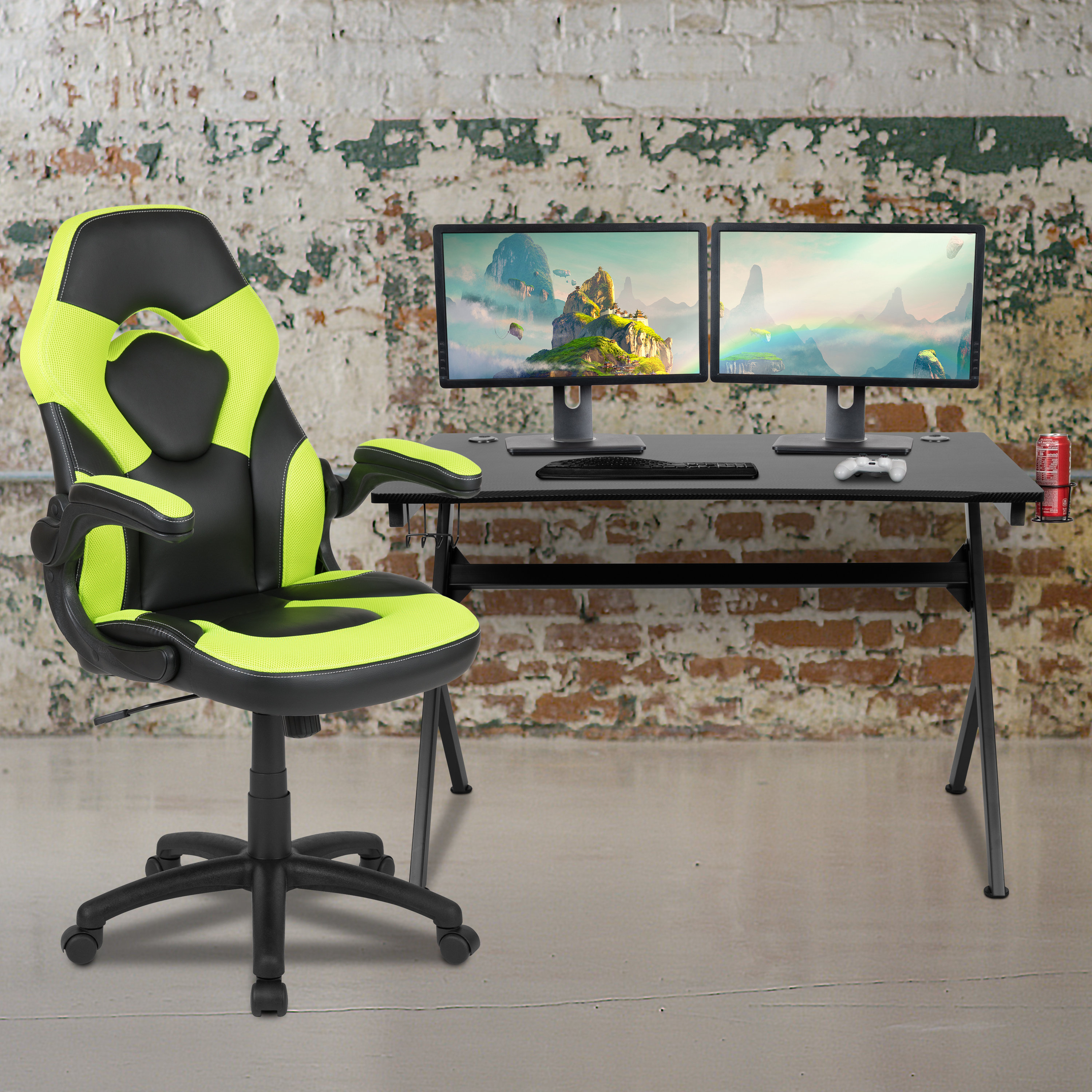 gaming desk and chair