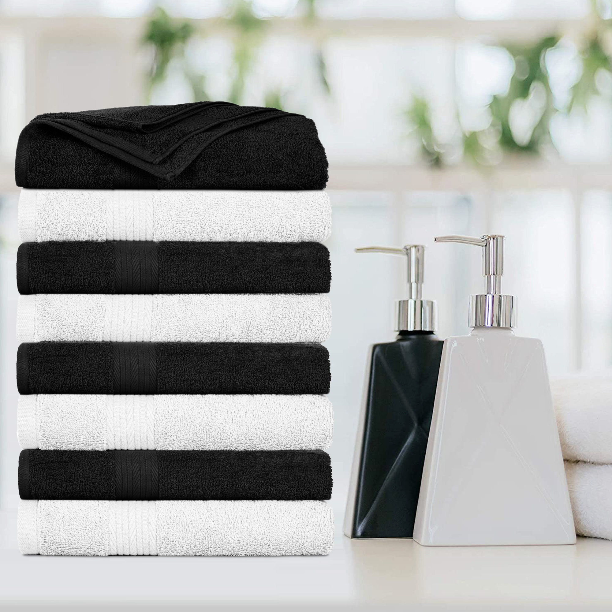 Laura Secrets 6 Pcs Bale Towel Set 100% Cotton Hand Bath Face Towels Bath Sheet 