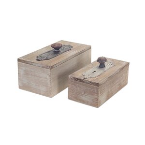 Door Knob Wood 2 Piece Box Set