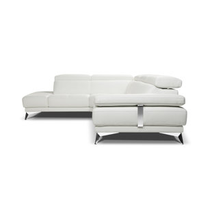 Privett Premium Leather Reversible Sectional by Orren Ellis Read Reviews