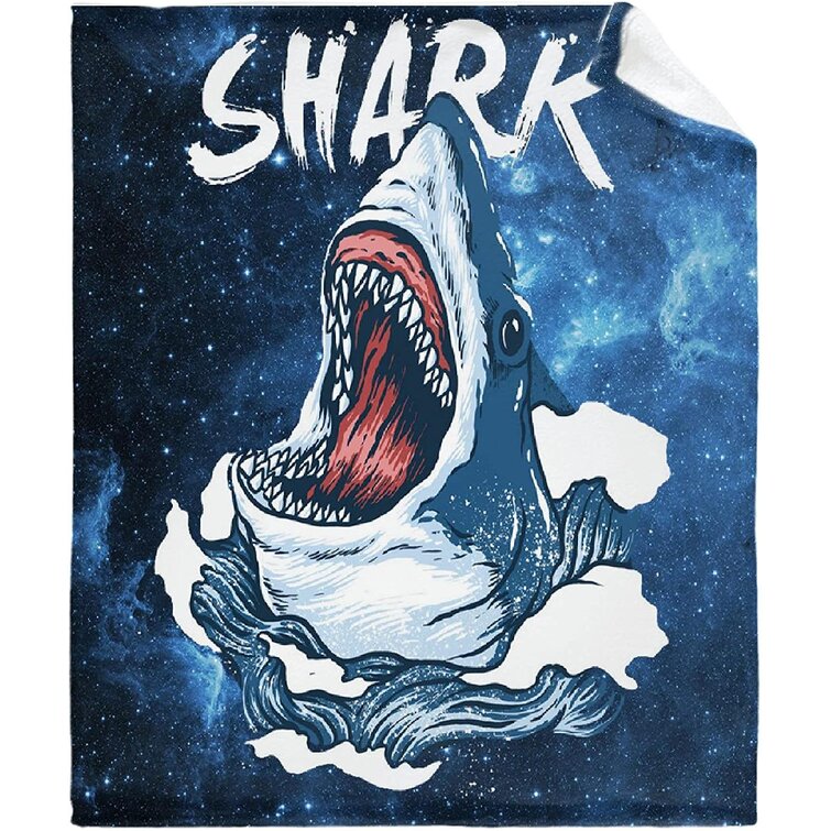 Flannel Fleece Shark Blanket Throw Blanket Super Soft Washable Cozy Warm Throw for Couch Sofa Bed Car Living Room Office Blanket Deocrative 50x40