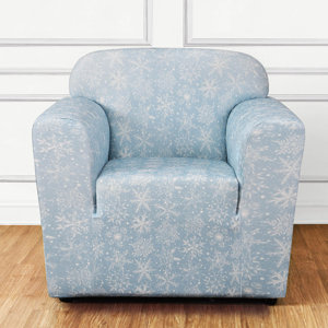 Stretch Snowflake Box Cushion Armchair Slipcover