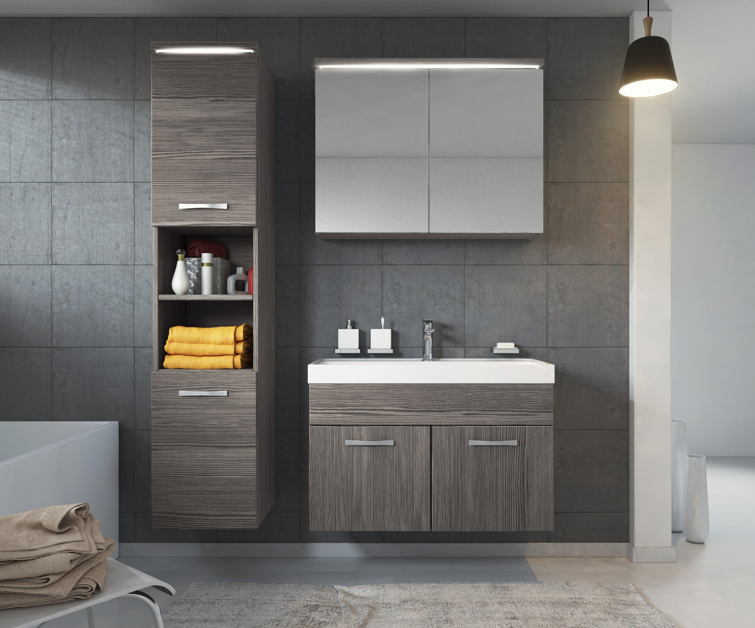 Barrick 3 Piece 3mm Bathroom Furniture Suite Barrick 3 Piece 3mm Bathroom Furniture Suite
