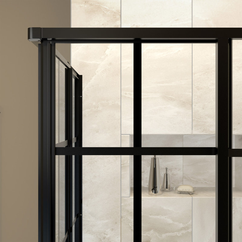 Dreamline French Corner 42 X 74 75 Square Sliding Shower Enclosure With Base Included Reviews Wayfair