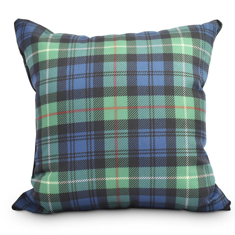 Millwood Pines Welliver Tartan Plaid Holiday Outdoor Throw Pillow