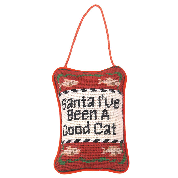 The Holiday Aisle Kiker I Ve Been A Good Cat Needlepoint Door
