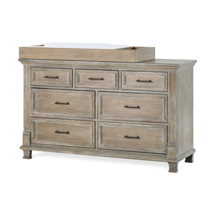 distressed white changing table