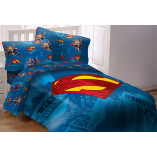 Full Size Bed Comforter Set Wayfair Superman Shield Full Size 5 Piece Bedroom Collection