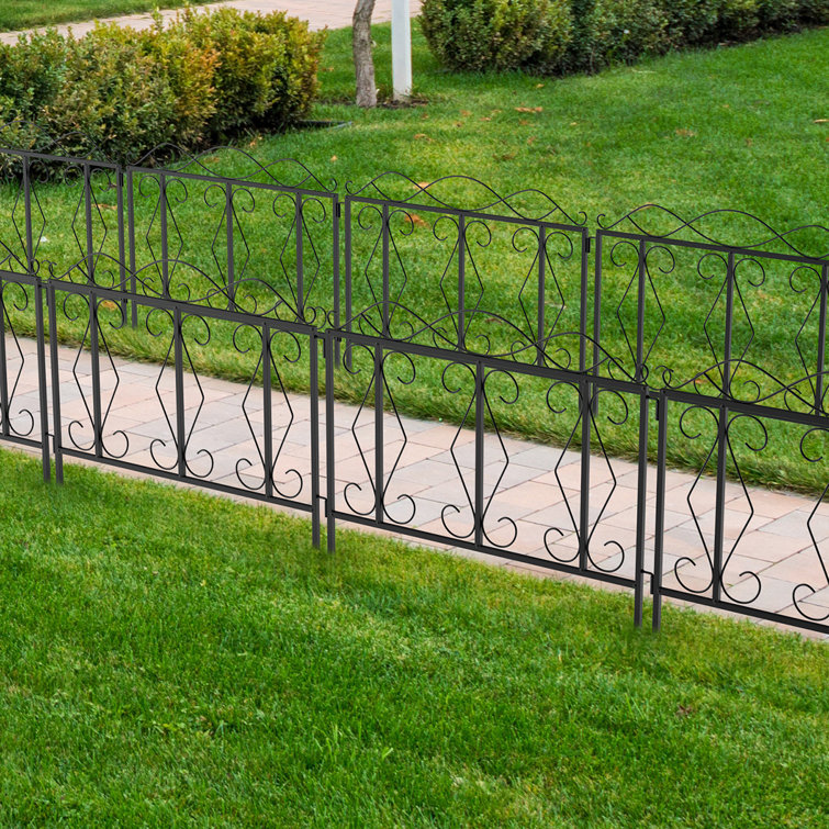 Morinome 2 Ft H X 2 Ft W 4 Piece Decorative Garden Metal Fence Panel Outdoor Wayfair Morinome 2 Ft H X 2 Ft W 4 Piece Decorative Garden Metal Fence Panel Outdoor Wayfair