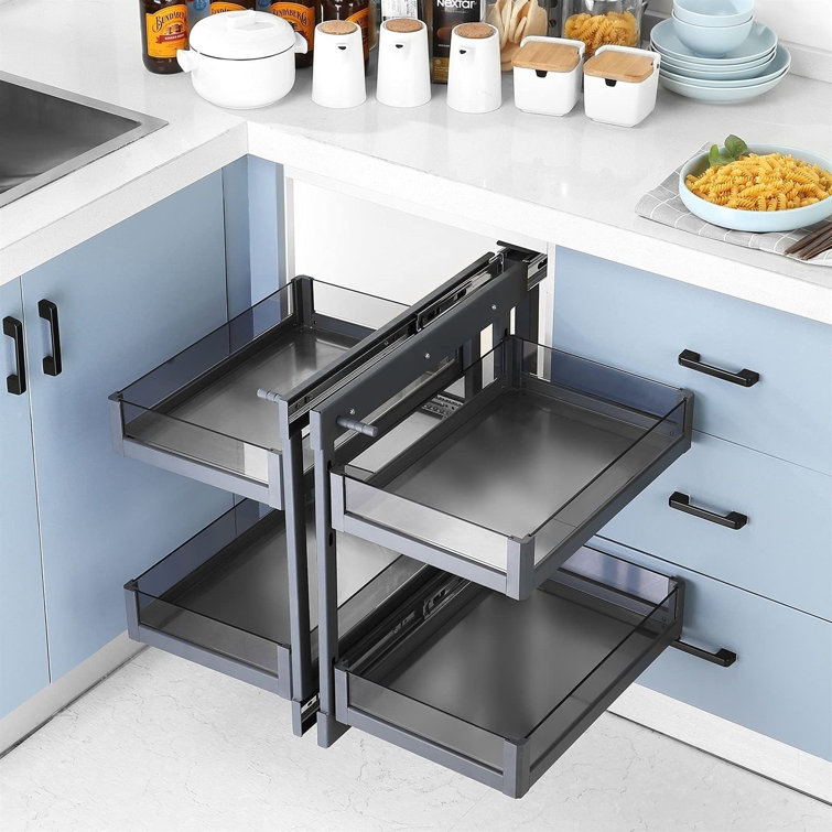 Blind Corner Cabinet Pull-Out Basket Organizer, Kitchen Cabinet Organizer,  Sliding Storage Drawer Type Kitchen Storage Racks Built- Sliding Organizer  ...