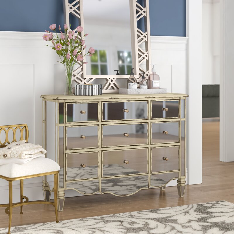 Willa Arlo Interiors Elba 3 Drawer Mirrored Apothecary Accent