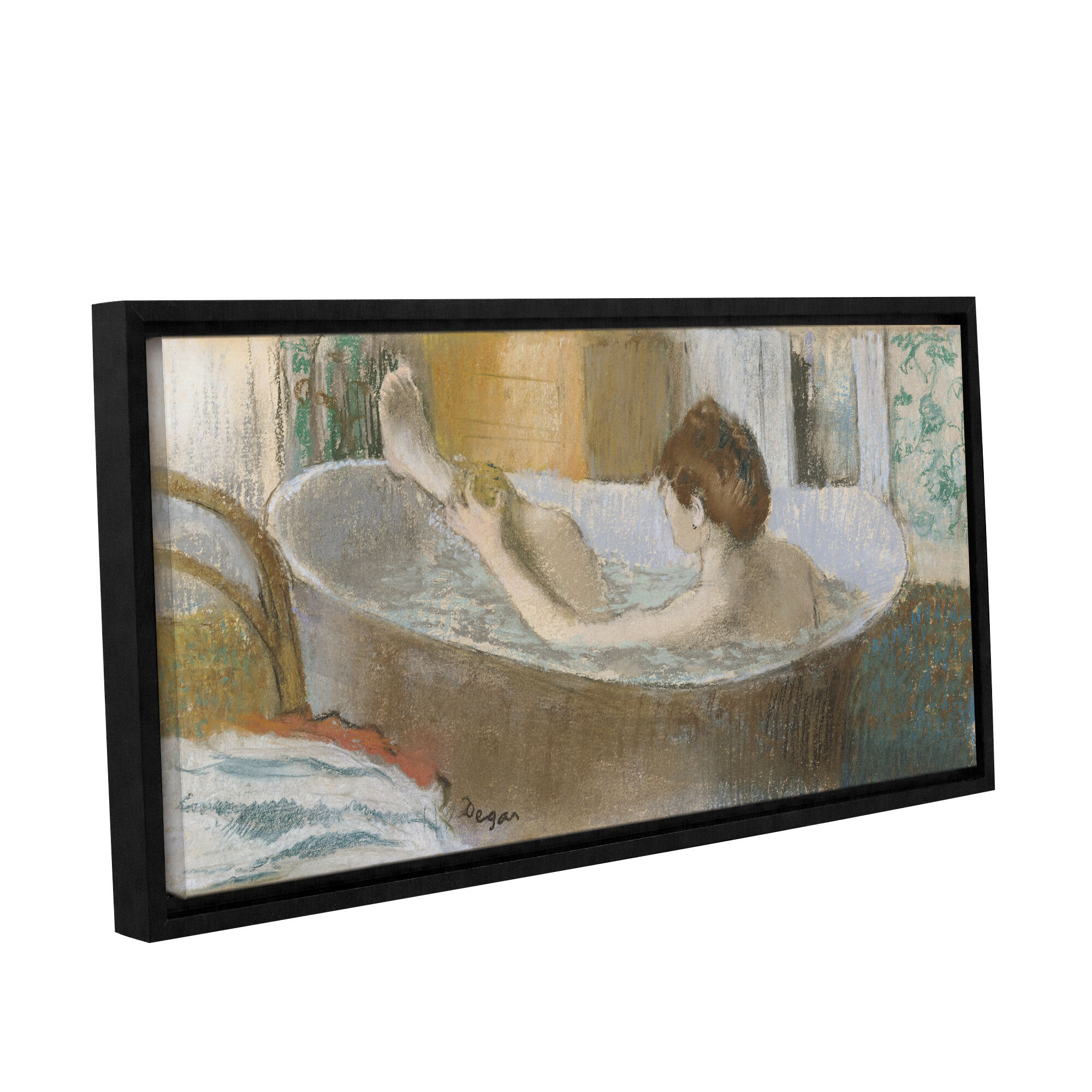 House of Hampton® Woman In Her Bath, Sponging Her Leg - Floater Frame ...