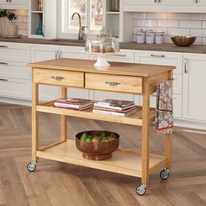 Ewart Kitchen Island with Wood Top