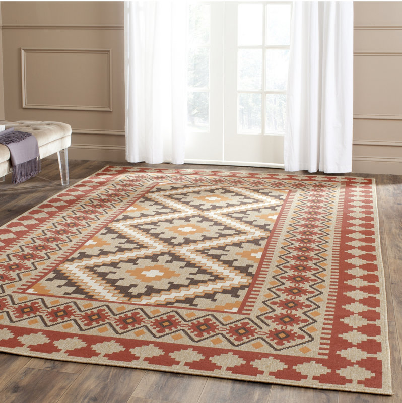 Loon Peak Rangely Red/Beige Indoor/Outdoor Area Rug & Reviews | Wayfair Loon Peak Rangely Red/Beige Indoor/Outdoor Area Rug & Reviews | Wayfair