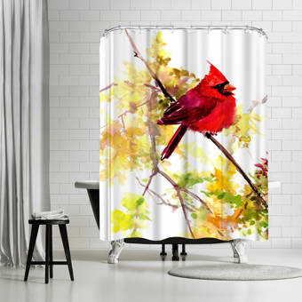 East Urban Home Suren Nersisyan Canary And Peach Single Shower Curtain Wayfair
