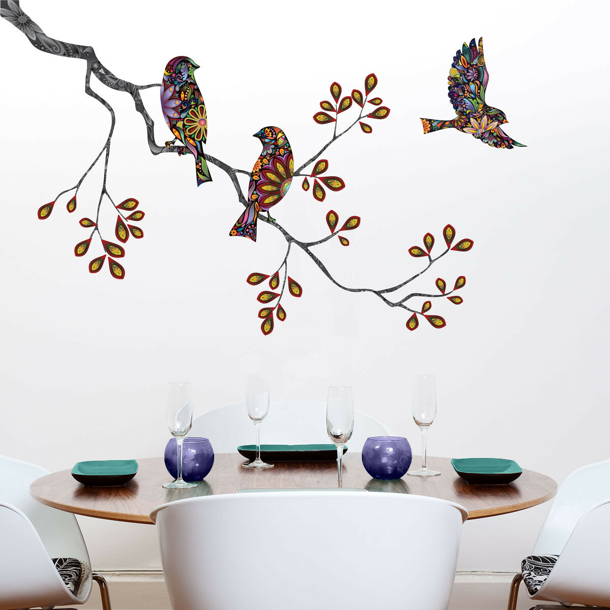 show original title Details about   Branch with Birds-adhesive wall stickers