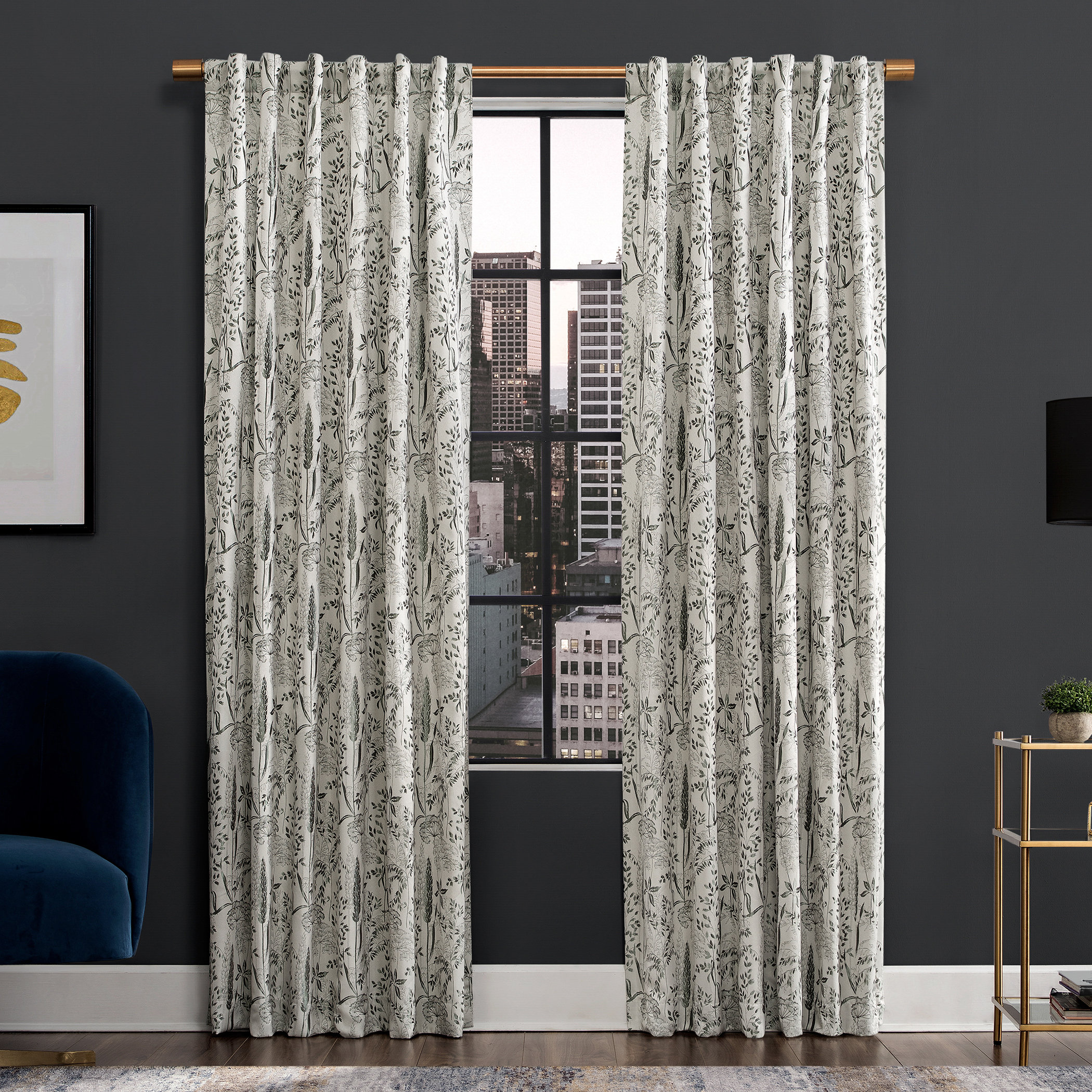 Scott Living Aubry Shimmering Floral Max Blackout Thermal Tab Top Single Curtain Panel Reviews Wayfair