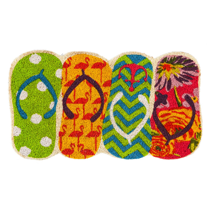 Bay Isle Home Jazlyn Shaped Flip Flops Coir 28 In X 16 In