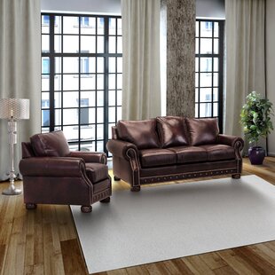Swoop 2 Pieces Top Grain Leather Sofa And Chair Set by Sofa Web
