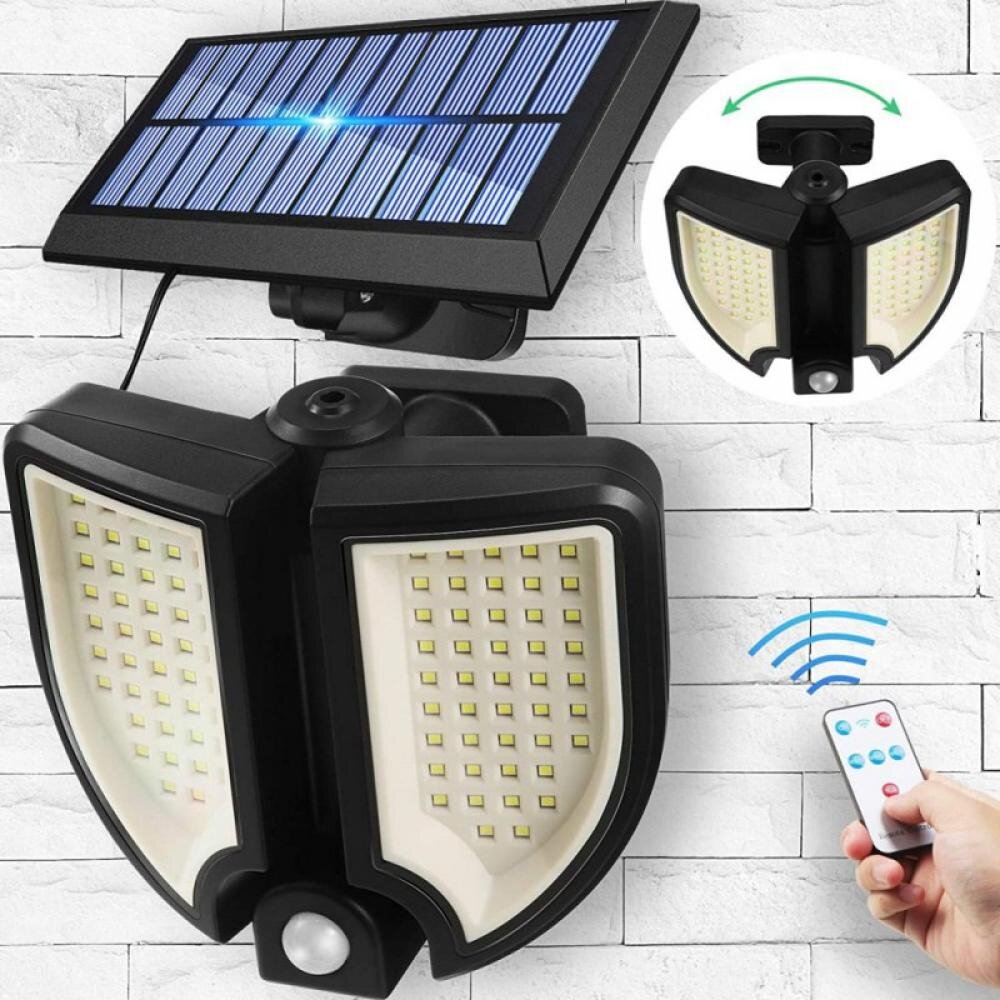 70 LED Solar Security Lights PIR Motion Sensor Waterproof 360° Wall Spotlights 